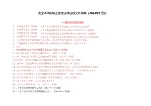 安全生产法律法规清单（2024年5月版）.docx
