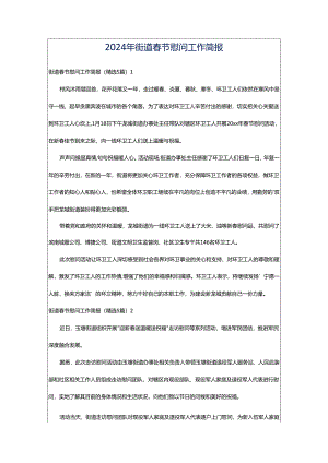 2024年街道春节慰问工作简报.docx