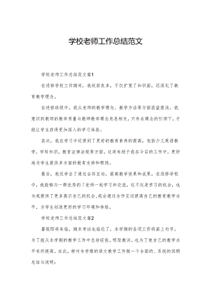 学校老师工作总结范文.docx