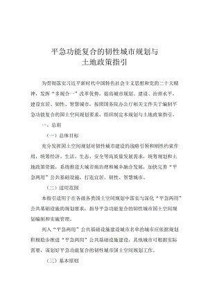 平急功能复合的韧性城市规划与土地政策指引2024.docx