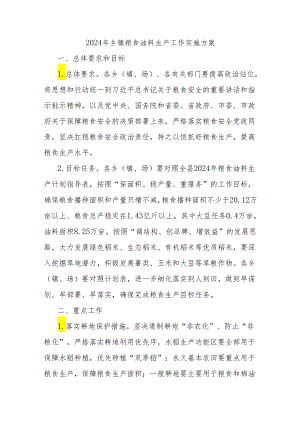 2024年乡镇粮食油料生产工作实施方案.docx