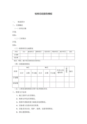 检修总结报告模板.docx