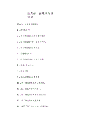 经典拍一拍趣味后缀短句.docx