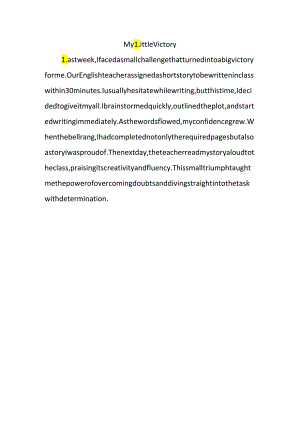 自己的小故事英文作文150字.docx