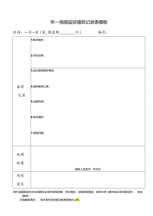 ____年____视频监控值班记录表模板.docx
