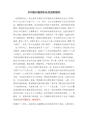 乡村振兴服务队队员述职报告.docx