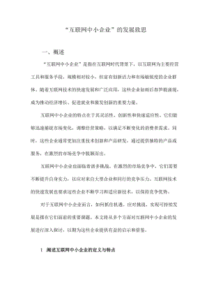 “互联网中小企业”的发展致思.docx