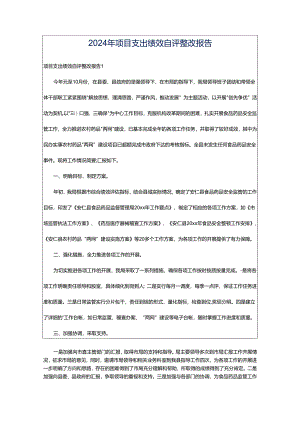 2024年项目支出绩效自评整改报告.docx