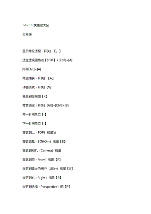 3dmax建模快捷键.docx