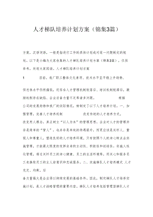 人才梯队培养计划方案(锦集3篇).docx