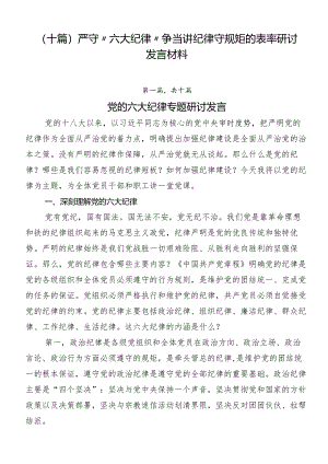（十篇）严守“六大纪律”争当讲纪律守规矩的表率研讨发言材料.docx