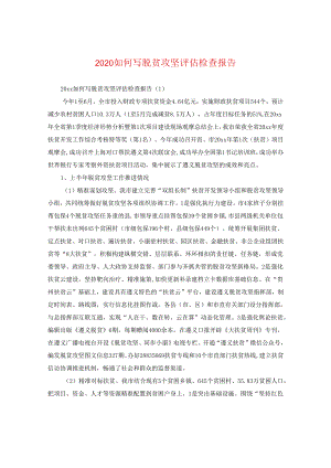 2024如何写脱贫攻坚评估检查报告.docx