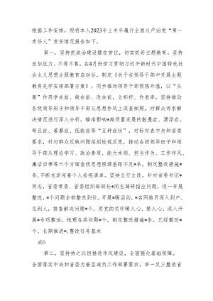 履行全面从严治党“第一责任人”责任情况报告.docx