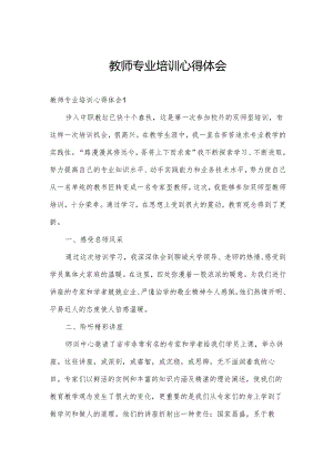 教师专业培训心得体会.docx