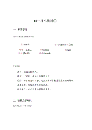 18 《一颗小桃树》（第一课时） 空课实录.docx