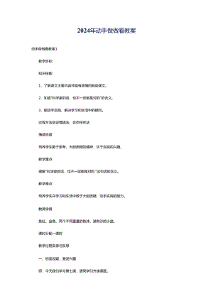 2024年动手做做看教案.docx