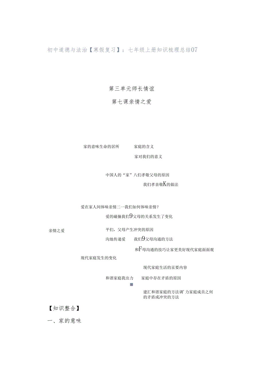 初中道德与法治【寒假复习】:七年级上册知识梳理总结07.docx_第1页