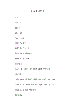 网络营销简历.docx