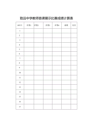 致远中学教师首课展示比赛成绩计算表.docx