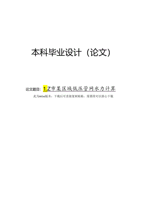 LZ市某区域低压管网水力计算.docx