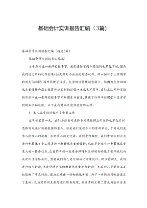 基础会计实训报告汇编（3篇）.docx
