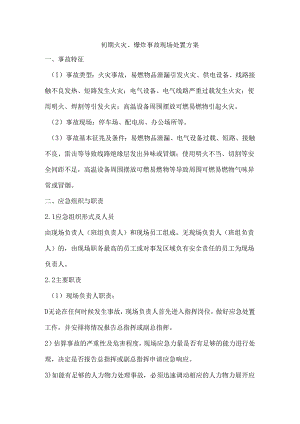 初期火灾、爆炸事故现场处置方案.docx