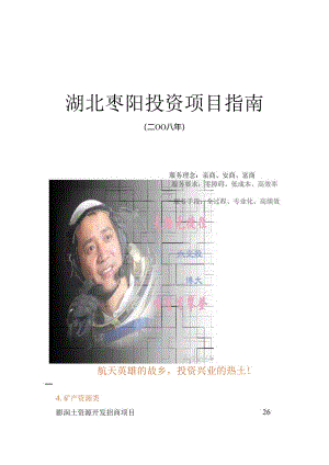 湖北枣阳投资项目指南(二00八年)(doc67页).docx