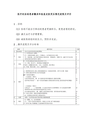 医疗机构协助患者翻身和检查皮肤受压情况流程及评价.docx