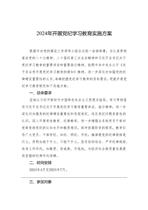 2024年开展党纪学习教育实施方案.docx