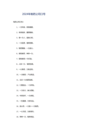 2024年制药公司口号.docx