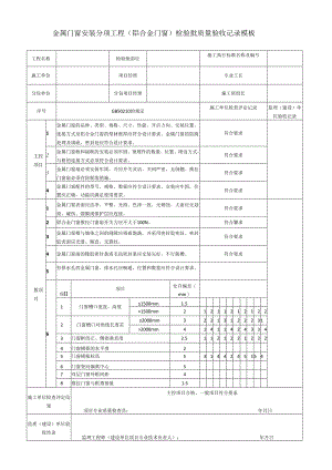 金属门窗安装分项工程(铝合金门窗)检验批质量验收记录模板.docx