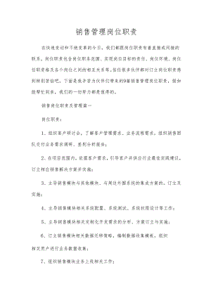 销售管理岗位职责.docx