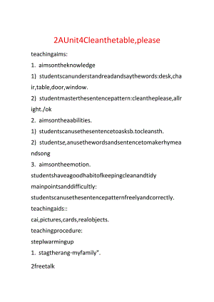 2A Unit 4 Clean the table, please.docx