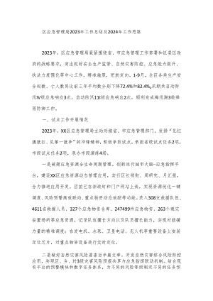 区应急管理局2023年工作总结及2024年工作思路.docx