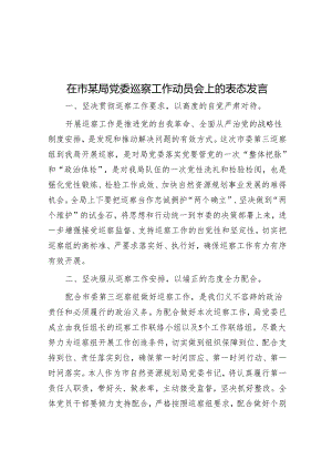 在市某局党委巡察工作动员会上的表态发言&国企巡察整改专题民主生活会总经理个人发言材料.docx