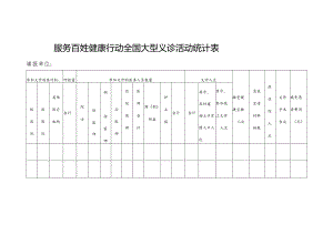 服务百姓健康行动全国大型义诊活动统计表.docx