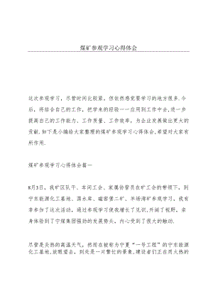 煤矿参观学习心得体会.docx
