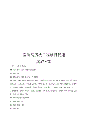 医院病房楼工程项目代建实施方案.docx