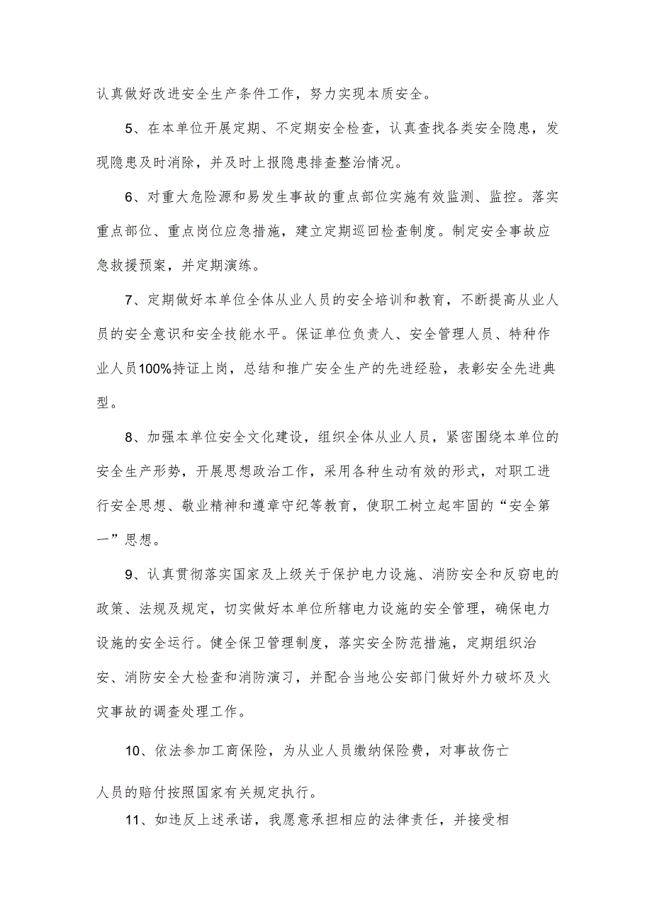 2024年安全生产的承诺书(35篇).docx_第3页