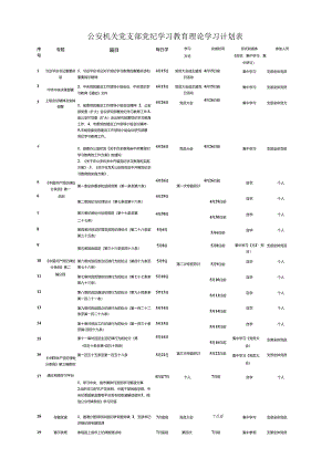 公安机关党支部党纪学习教育理论学习计划表.docx