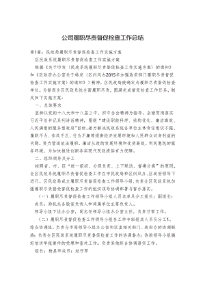 公司履职尽责督促检查工作总结.docx