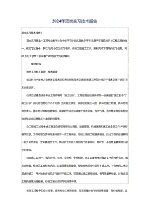 2024年顶岗实习技术报告.docx