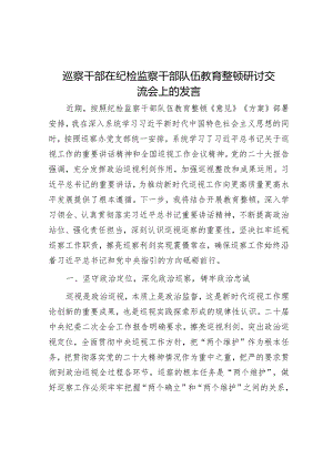 巡察干部在纪检监察干部队伍教育整顿研讨交流会上的发言&市国企公司党委关于巡察整改进展情况的报告.docx
