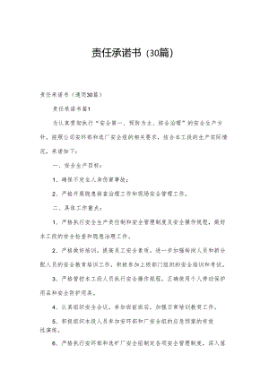 责任承诺书（30篇）.docx