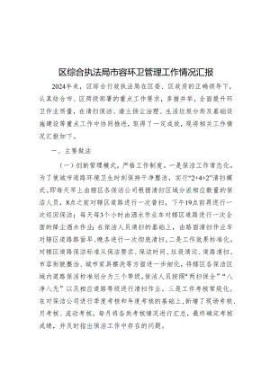 区综合执法局市容环卫管理工作情况汇报.docx