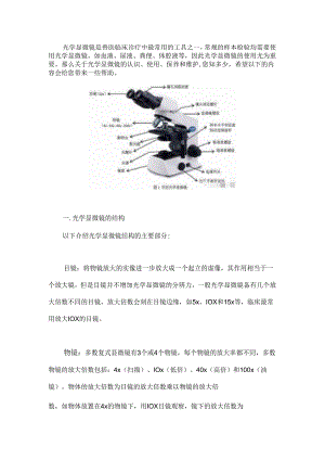 显微镜在兽医临床中的使用、保养和维护.docx