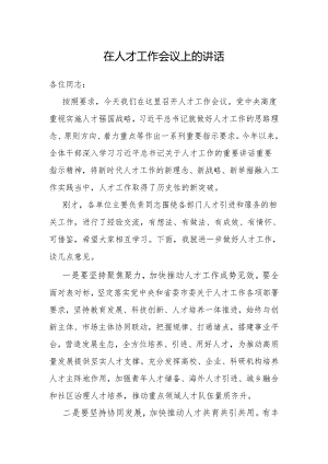 在人才工作会议上的讲话.docx