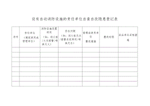 设有自动消防设施的责任单位自查自改隐患登记表.docx