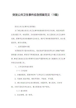 突发公共卫生事件应急预案范文（9篇）.docx