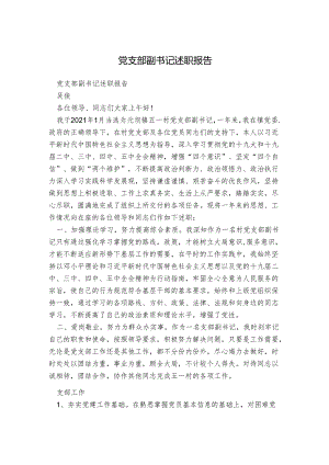 党支部副书记述职报告.docx